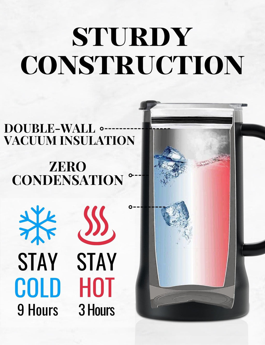 Onebttl Motorcycle Gifts for Men, Life Behind Bars, Stainless Steel Beer Stein Tumbler, 24oz Beer Mug with Lid