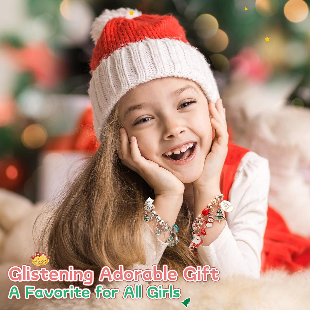 Regine Switzerland Advent Calendar 2025 - 24-Day Christmas Countdown Red DIY Charm Bracelet for Girls