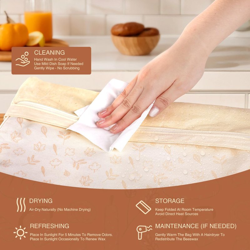 Bread Bags for Homemade Bread, Sourdough Bread Bags Baking Supplies, Beeswax Bread Bags for Sourdough, Reusable Beeswax Bread Bag Container Storage, Sourdough Starter Kit, Sour Dough Starter Kits
