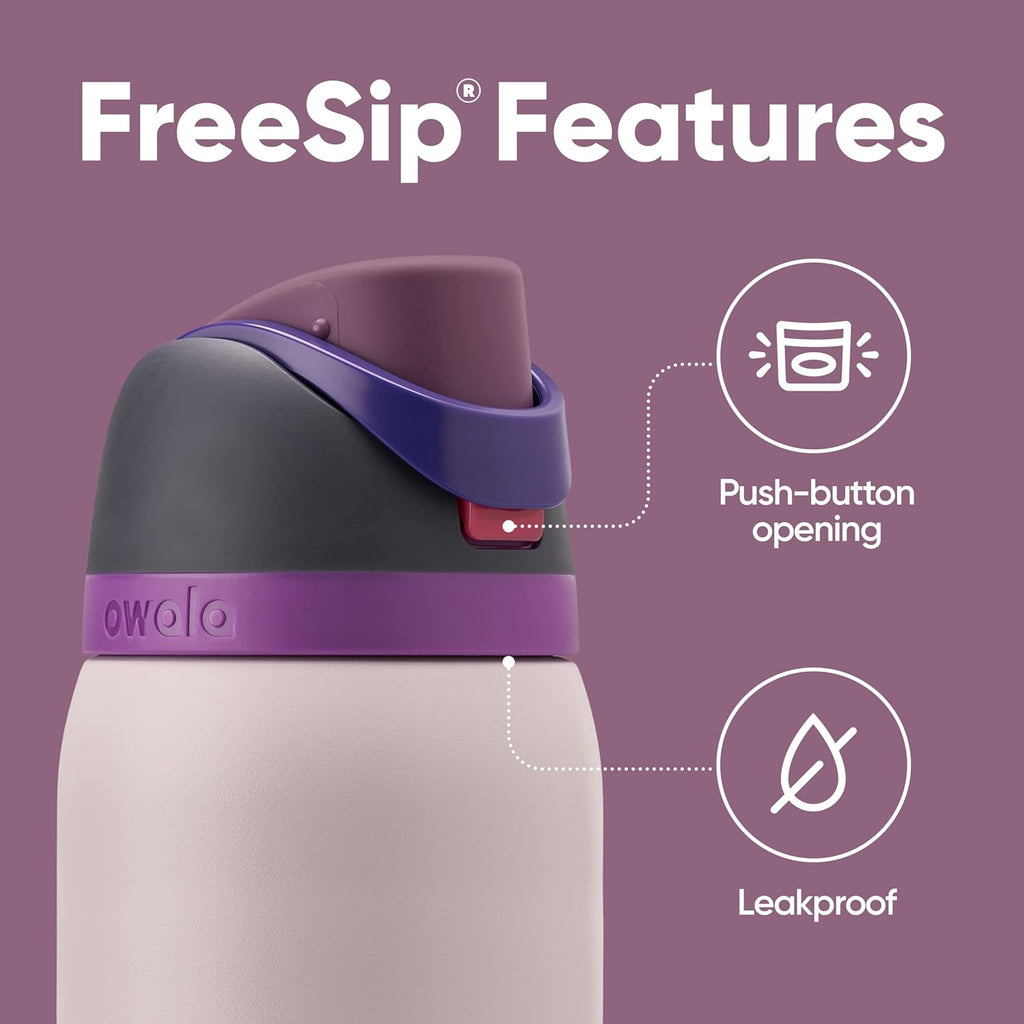 Owala FreeSip Insulated Stainless Steel Water Bottle - 40 oz BPA-Free | Ideal for Sports, Travel & School - Dreamy Field