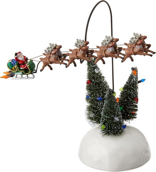 Department 56 National Lampoon's Christmas Vacation Flaming Sleigh Animated Figurine - 10 Inch, Multicolor