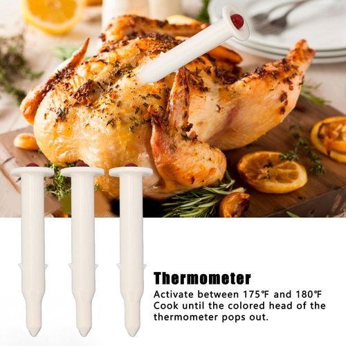Ktsxxops 20pcs Chicken Thermometer Turkey Timer, Meat Turkey Thermometer Popup Out, 1.8 Inches Good Cook Timers for Cooking Chicken Beef
