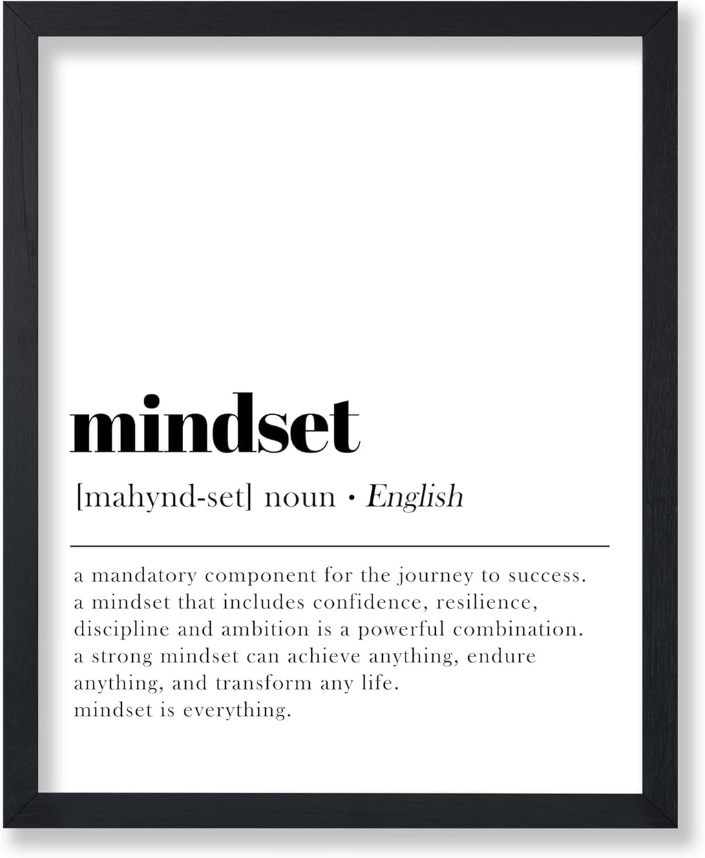 Poster Master Mindset Definition Print - Motivational Typography Wall Art - Inspiring Decor 8x10 UNFRAMED