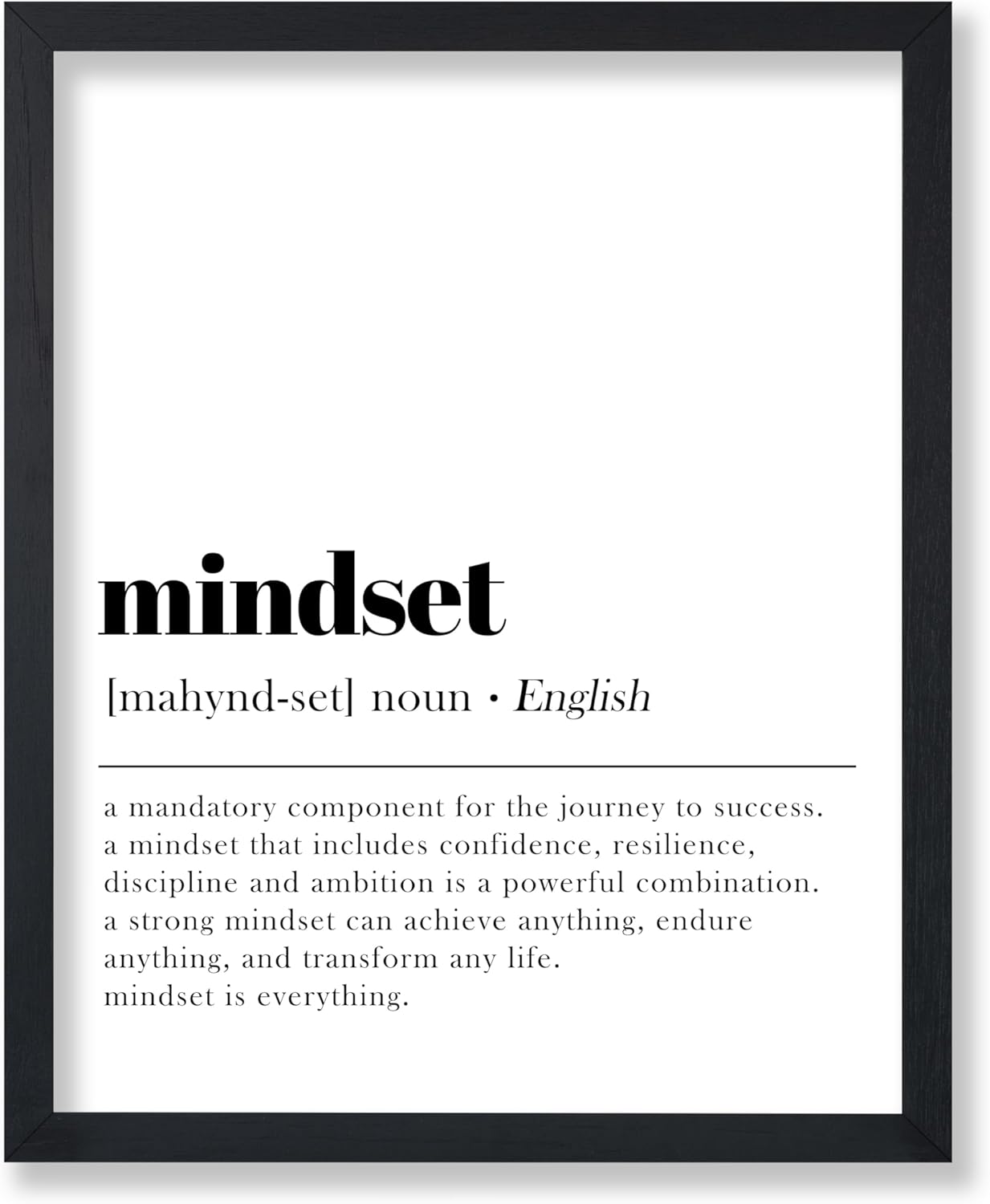 Poster Master Mindset Definition Print - Motivational Typography Wall Art - Inspiring Decor 8x10 UNFRAMED
