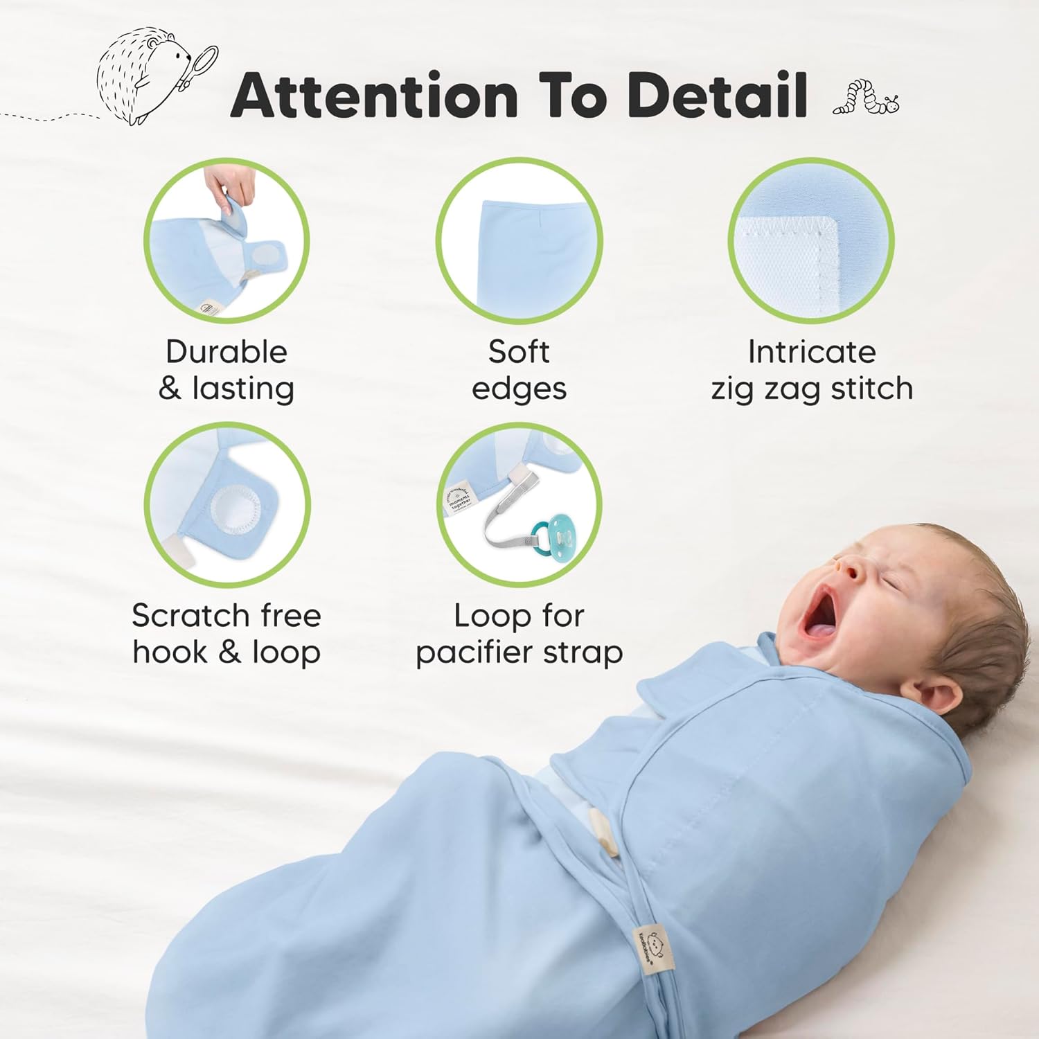 ABC Land Organic Baby Swaddle Sleep Sacks - Soft & Snug for Newborns 3-6 Months | 3-Pack in Large