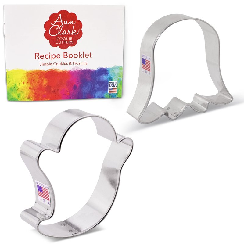 Ann Clark Halloween Ghost Cookie Cutters 2-Pc Set Made in USA, 3", 3.5"