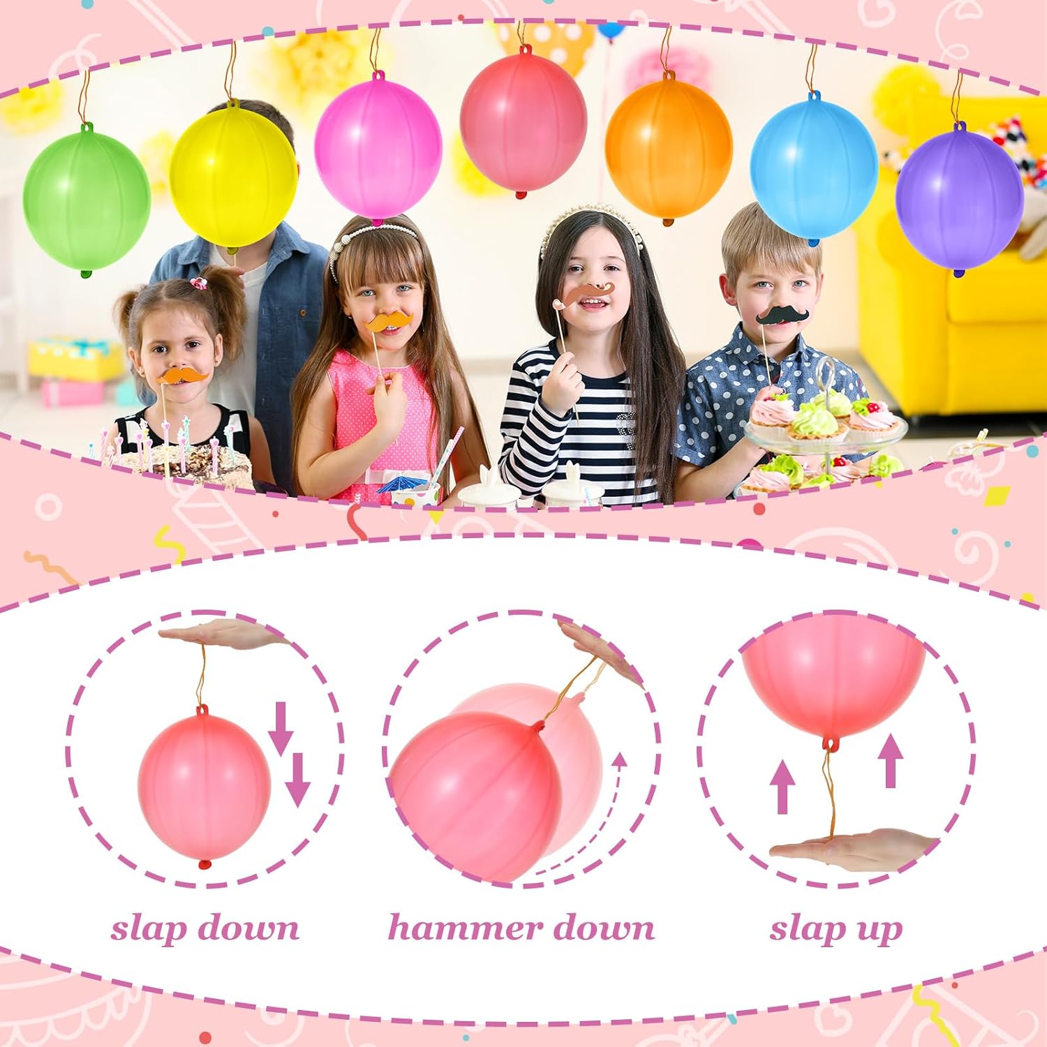 Skiennix Punching Balloons - 40 Pcs Heavy Duty Neon Party Decor | Durable TPU for Outdoor Games