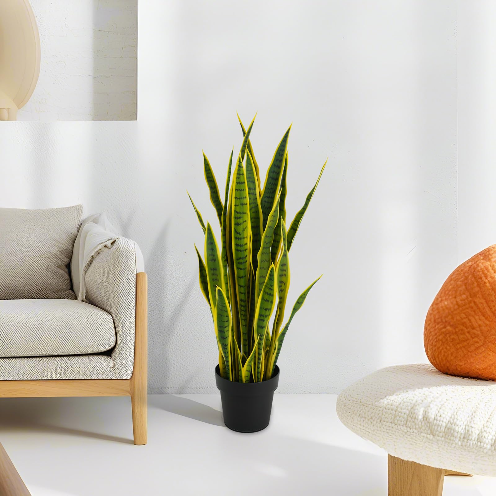 35" TDIAOL Artificial Snake Plant – 3ft Faux Sansevieria Plants in Pot with 32 Leaves, Fake Tree for Home, Office & Garden Décor