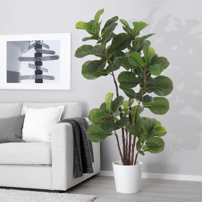 GAOMON Artificial Fiddle Leaf Fig Tree, 4 Ft Faux Ficus Lyrata Tree with 72 Leaves in Pot, Fake Green Plant for Indoor Outdoor Home Office Living Room Bedroom Decor