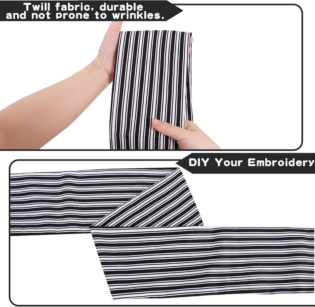 TONIFUL Easter Wreath Sash - Black & White Stripe 4.5" x 56" Indoor/Outdoor Decor for Front Door