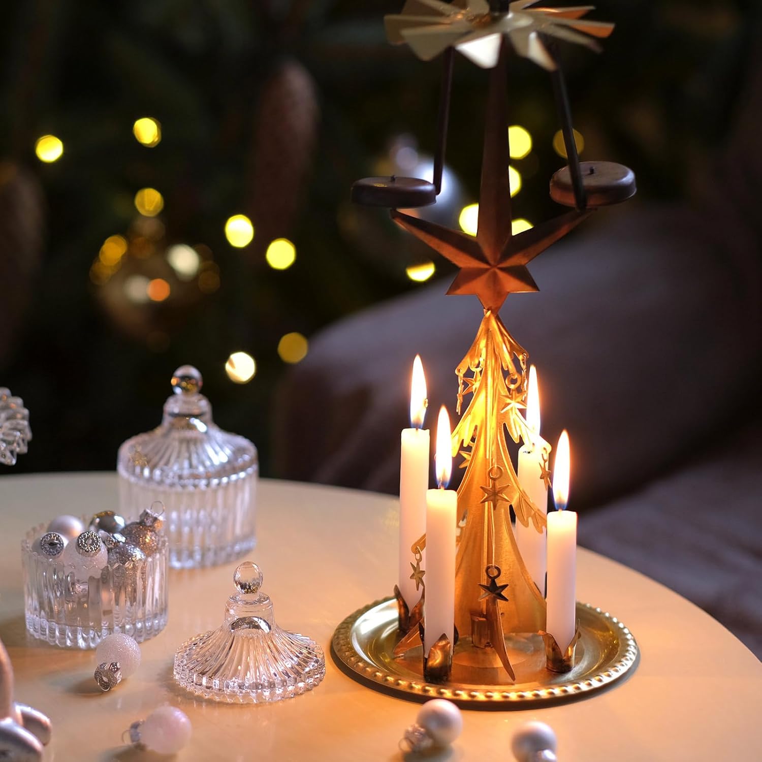 Nuanchu Christmas Tree Candles - 36 Pcs Traditional Wax Candles for Holiday Decor | 4 x 0.8 Inches, White