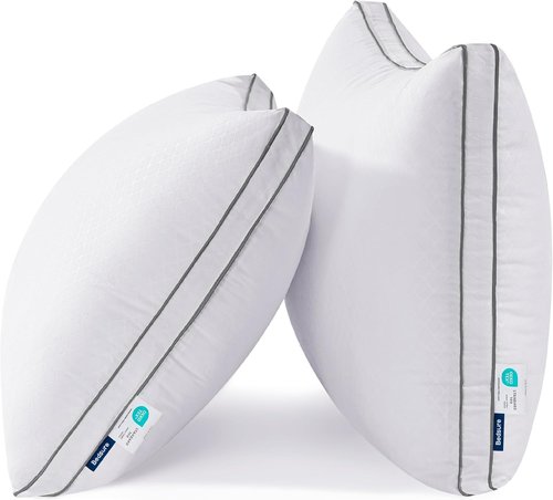 Bedsure Queen Pillows Set of 2 - Fluffy Hotel Quality Pillows with Gusseted Support for All Sleepers