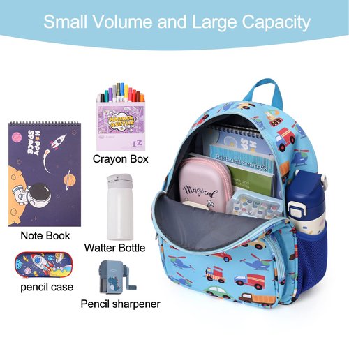 CLUCI Toddler Backpack for Boys Kids Backpacks Preschool Kindergarten Child Bookbag Travel Cute Daycare Bluey Backpack Cars
