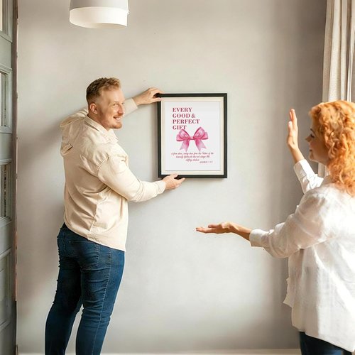 Hapons Coquette Pink Bow Wall Art Decor | Inspirational Bible Verses for Teen Girls' Rooms | 8"x10" Unframed Prints (4 PCS)