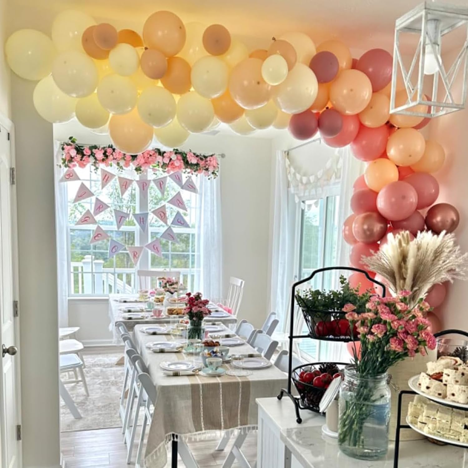 Skiennix Retro Blush Pink Balloons - 60 Pack 12 Inch Metallic Chrome & Dusty Pink for Bridal & Baby Showers