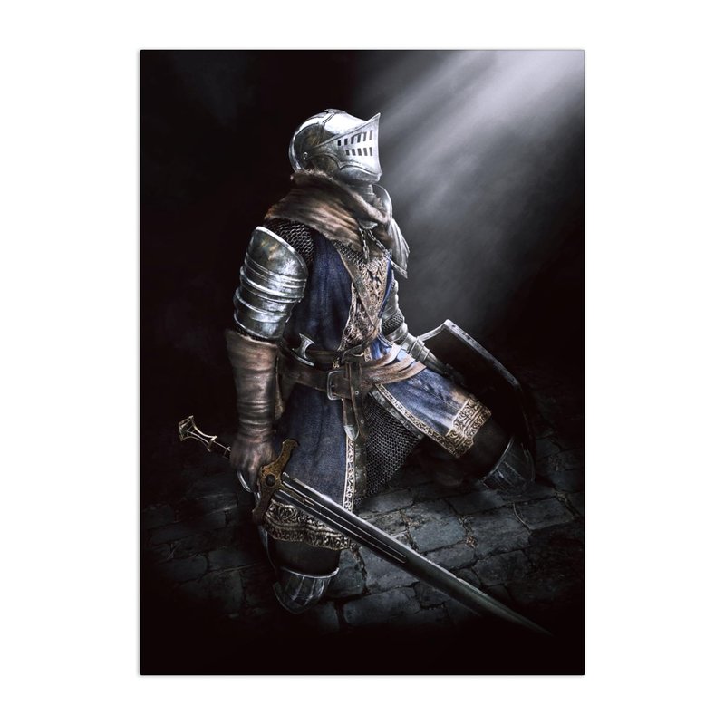 Displate Metal Poster Dark Souls - Lordran - Chosen Undead - Easy Magnetic Mounting – Knight Collectible Gift for Gamer - Fantasy Wall Art Room Decor Bedroom Posters - 12.6x17.7 in