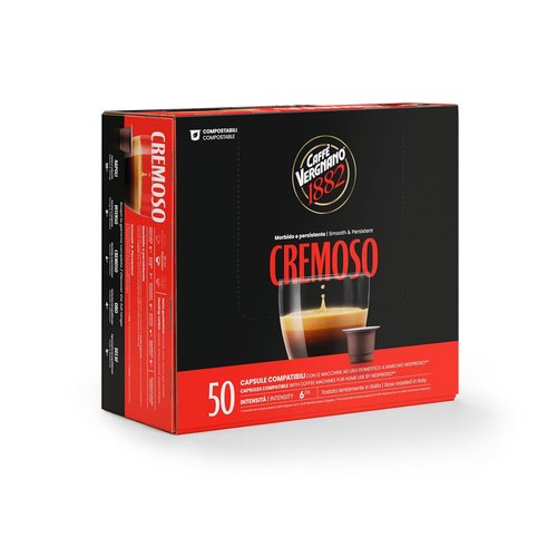 Caffe Vergnano 1882 Espresso Capsules - Medium Roast Arabica Robusta for Nespresso Machines | 50 Count