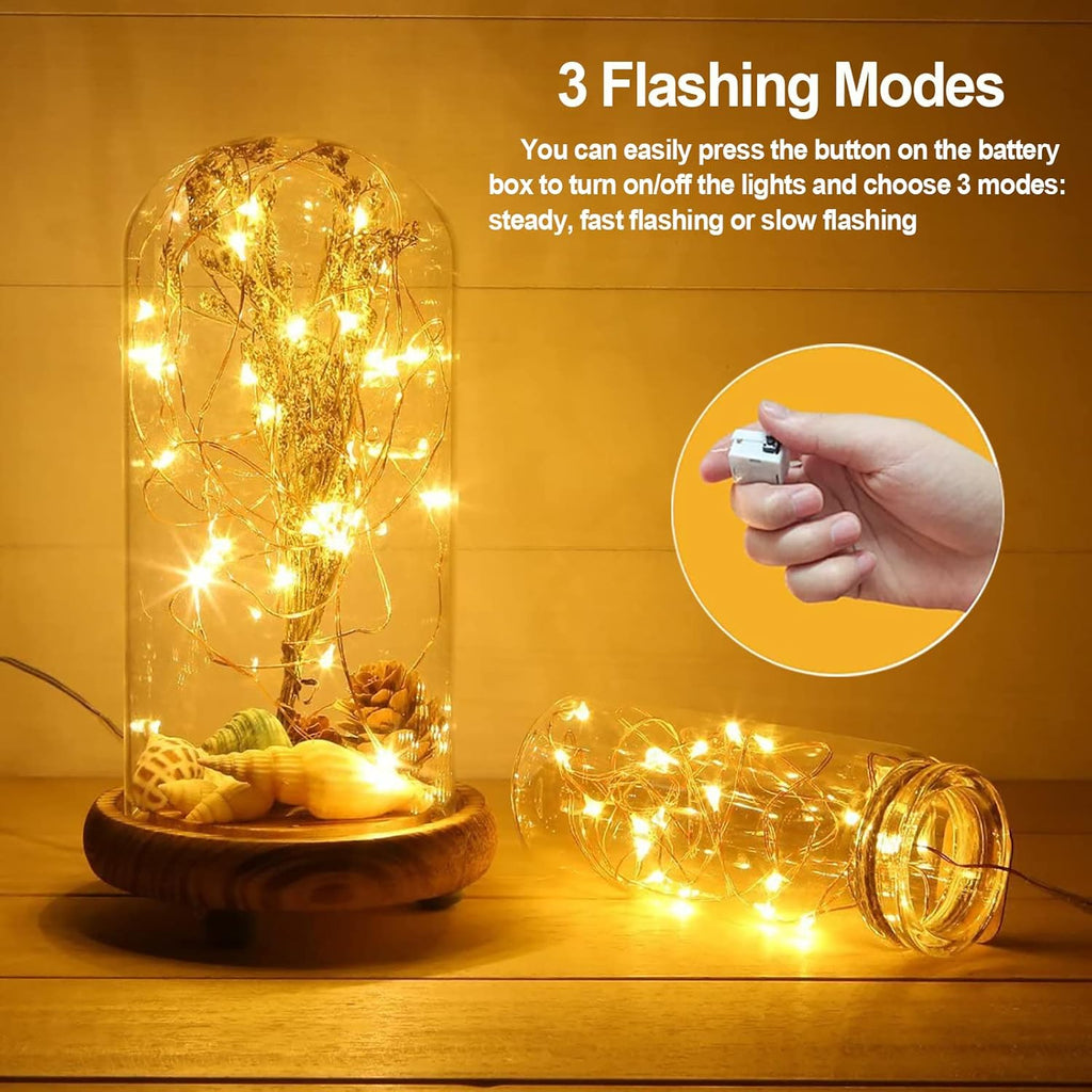 MUMUXI Fairy Lights - 20 Pack 7.2ft Battery Operated Mini LED Twinkle Lights | Waterproof Copper Wire, Warm White