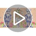 Breling Nutcracker Christmas Doormat Blue Scalloped Holiday Entry Rug