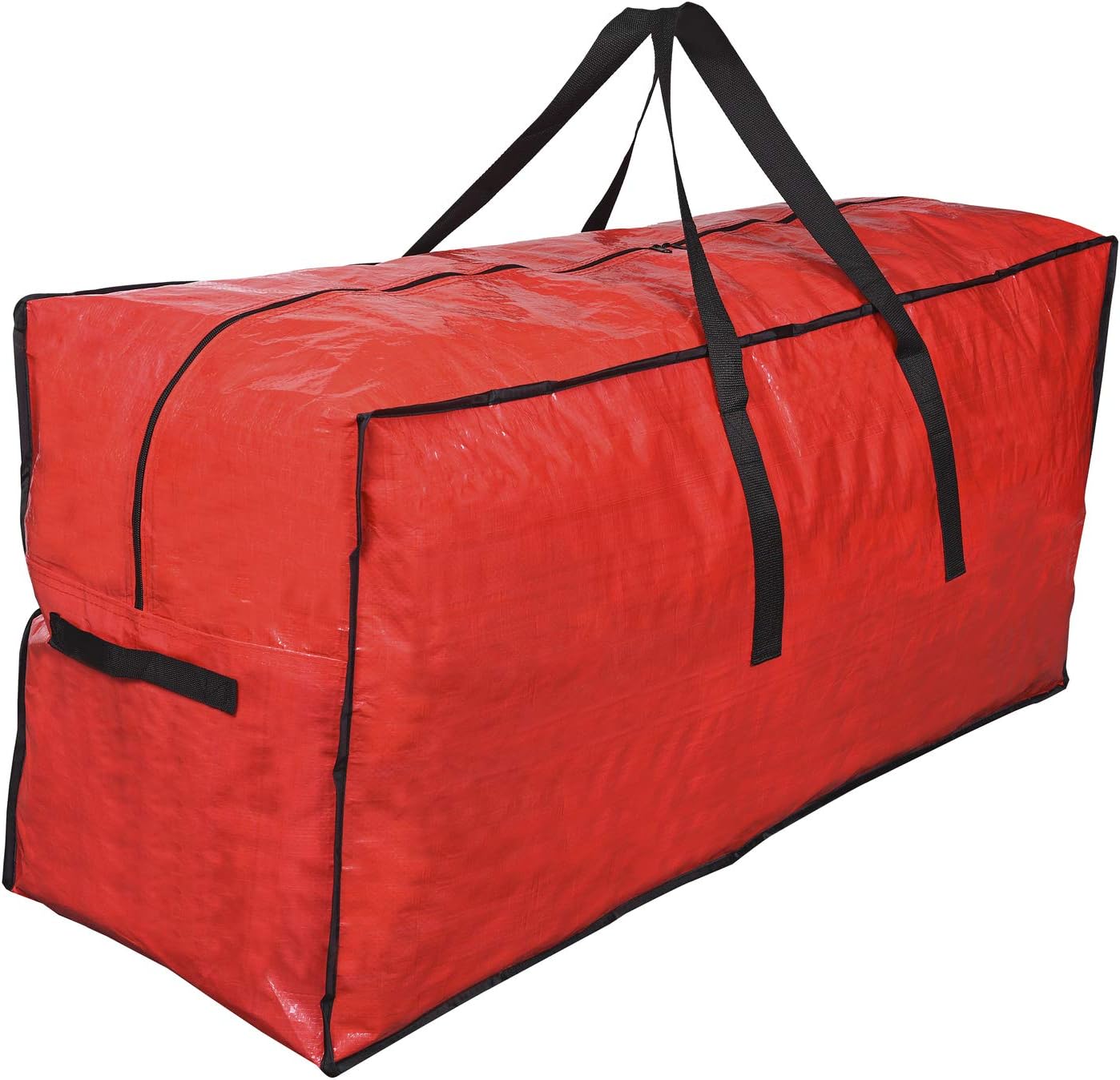Primode Christmas Tree Storage Bag - Fits Up to 7.5 Ft Disassembled Tree | 45"x15"x20" Red Zippered Case