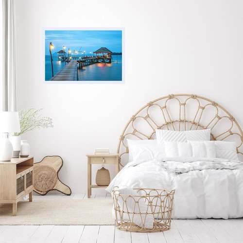 JCJMY Picture Frame - 22.375x34 Inch White Frame for Horizontal & Vertical Wall Hanging Photos