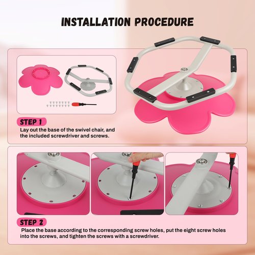Spinning Chair for Autistic Kids, Seat and Spinning Chair, Body Coordination Training, Rose Red Non Slip Sensory Toys 360° Kids Swivel, Improving Toddler's Physical Fitness