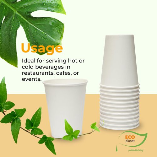 ECOPLANET Compostable Disposable Cups with Lids | Biodegradable and Eco-Friendly Beverage Solution | Durable Cups for Hot and Cold Drinks (9 oz)