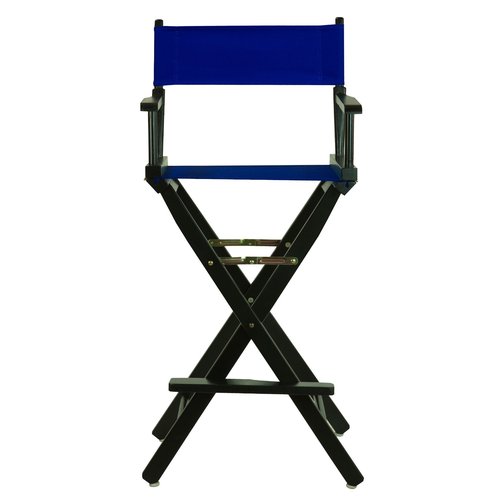 Casual Home 30" Director's Chair Black Frame-with Royal Blue Canvas, Bar Height