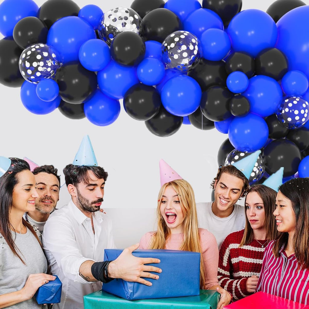 Royal Blue & Black Balloon Garland Arch Kit - Perfect for Boss Theme Baby Showers & Video Game Birthdays