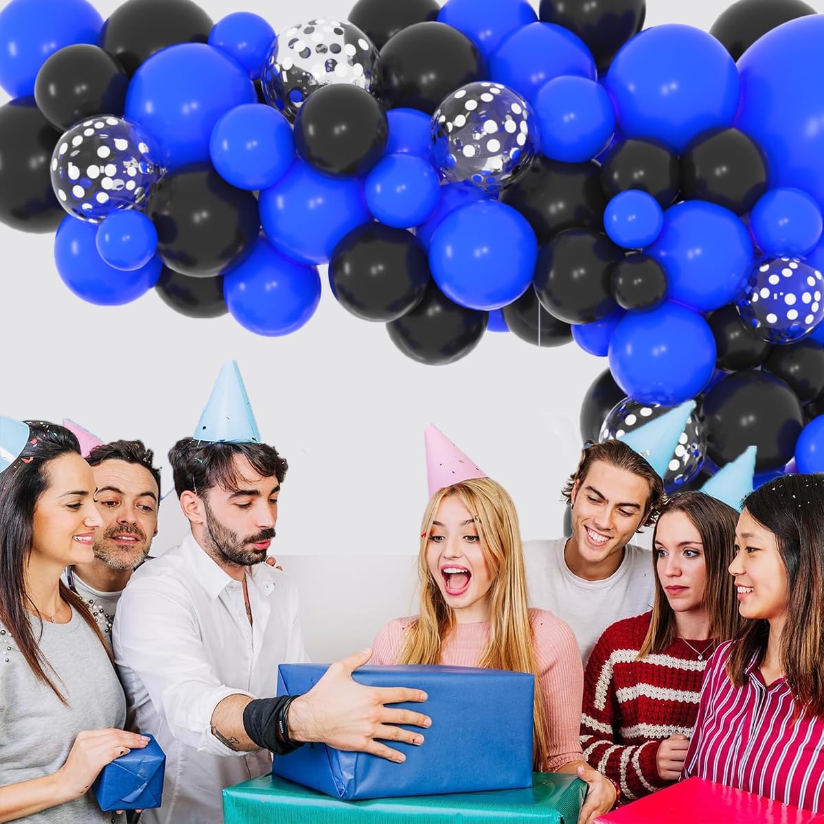 Royal Blue & Black Balloon Garland Arch Kit - Perfect for Boss Theme Baby Showers & Video Game Birthdays