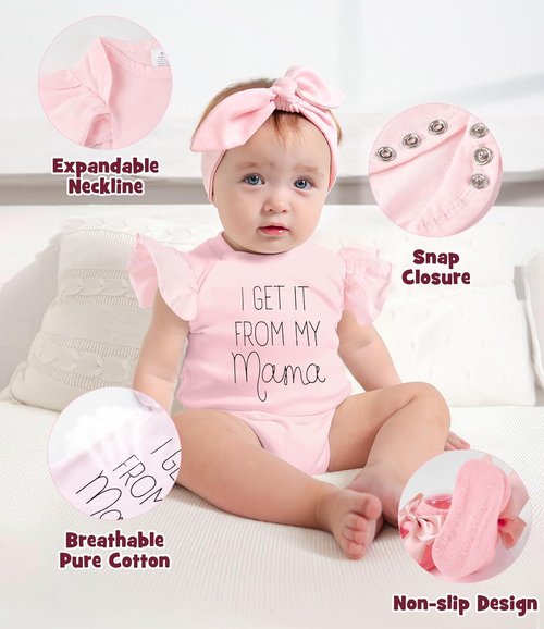 Golray Baby Girl Gift Basket - Adorable Rattle, Blanket & Bodysuit Set | Perfect for Baby Showers & Gender Reveals