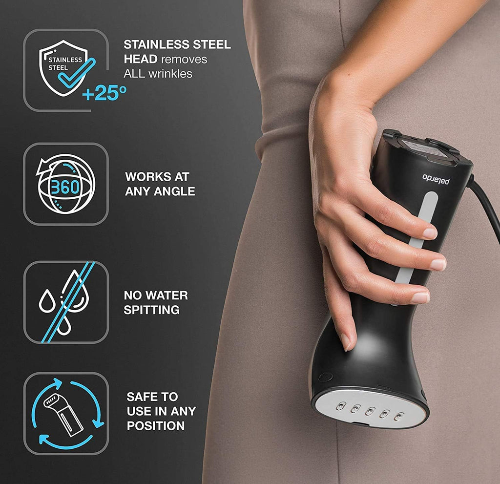 Polardo Travel Garment Steamer - Compact Handheld Clothes Steamer with 360° Anti-Spill Technology | Professional Wrinkle Remover
