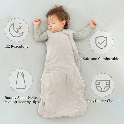 BubblePanda Sleep Sack - Supersoft Bamboo Baby Wearable Blanket | 6-12 Months, 1.0 Tog, Breathable Design