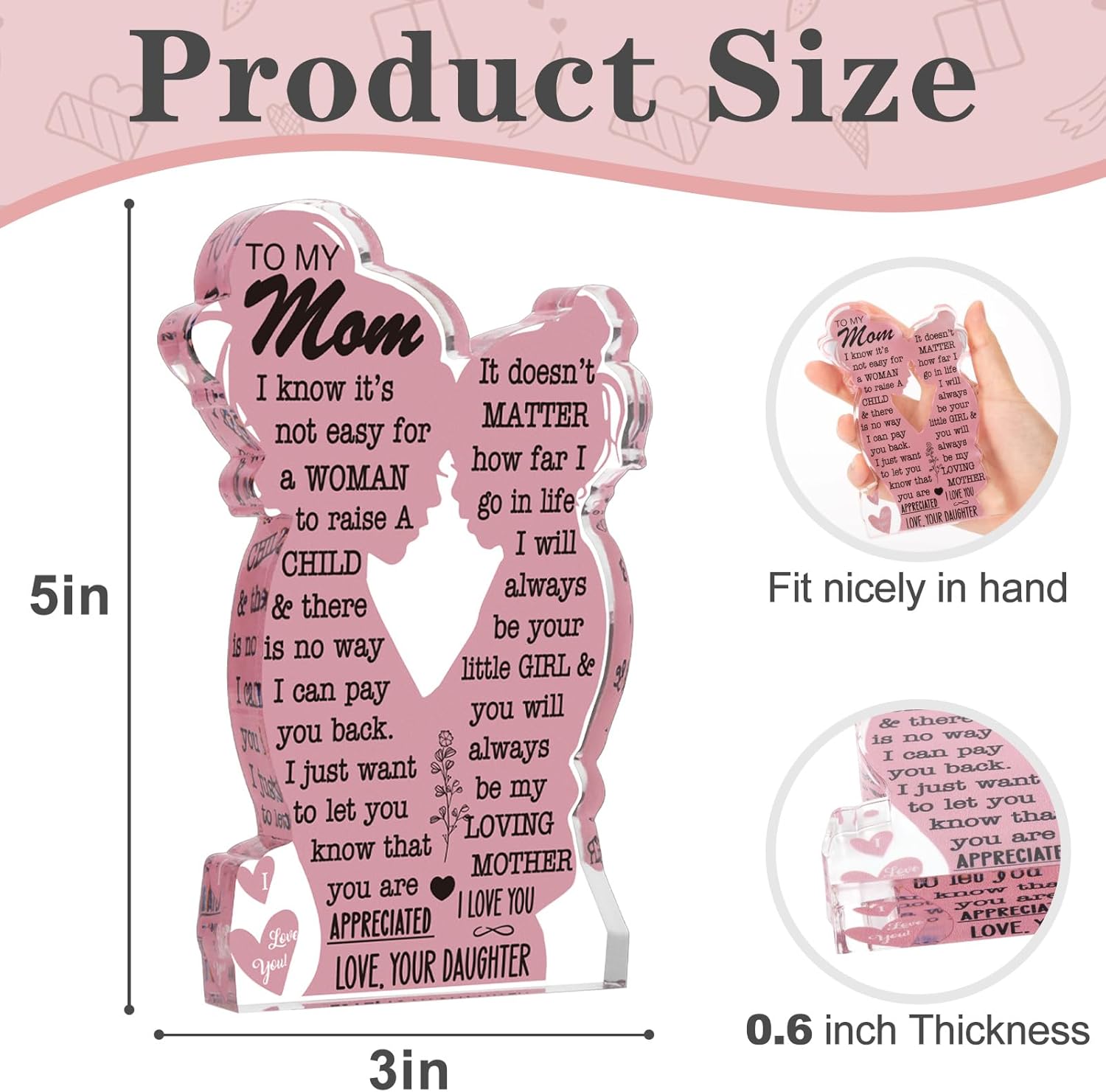 Regine Switzerland Acrylic Plaque Sign - Best Mom Ever Gift for Christmas & Birthdays | 5x3in