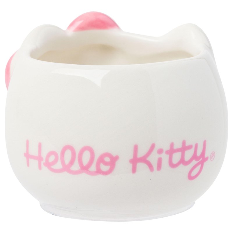 Silver Buffalo Sanrio Hello Kitty Different Color Bows 4 Pack Ceramic 3D Sculpted Mini Cup Set, Perfect as a Sugar, Cream, or Milk Set, 3.5 Ounces