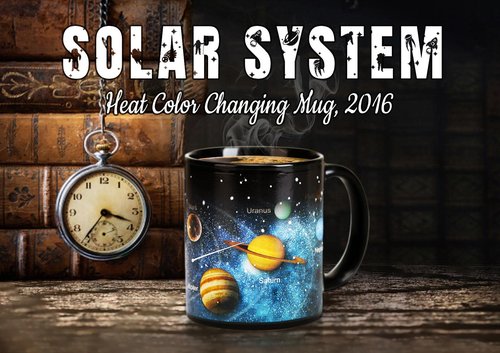 MUGKISS Heat Changing Solar System Coffee Mugs with Lid, 11oz NASA Space Mug, Color Changing Astronomy Gifts for Women & Men
