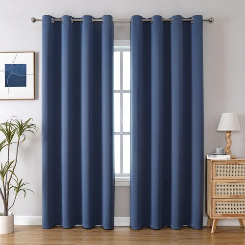 ChrisDowa Blackout Curtains - Thermal Insulated Room Darkening Panels | Stone Blue, 52 x 90 Inch Set