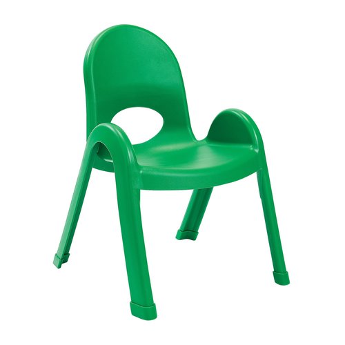 Children's Factory Value Stack Kids Chair, Preschool/Playroom/Daycare Furniture, Flexible Seating Classroom Furniture for Toddlers, Green, 11"