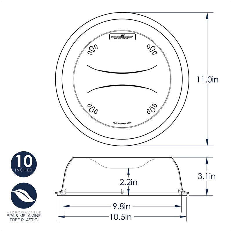 Nordic Ware Plastic Deluxe Microwave Cover, Clear (Set of 2)