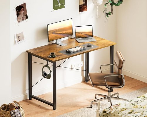 Casaottima 40-Inch Small Computer Desk - Modern Writing Table for Home Office | Vintage Design with Headphone Hooks