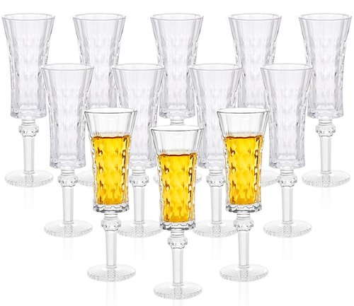 Soopiiso Cordial Glasses with Stem, 1.5oz/45ml, Sherry Glasses Set of 12, Limoncello Glasses for Tequila, Shot Glasses Set with Stem, (A12)