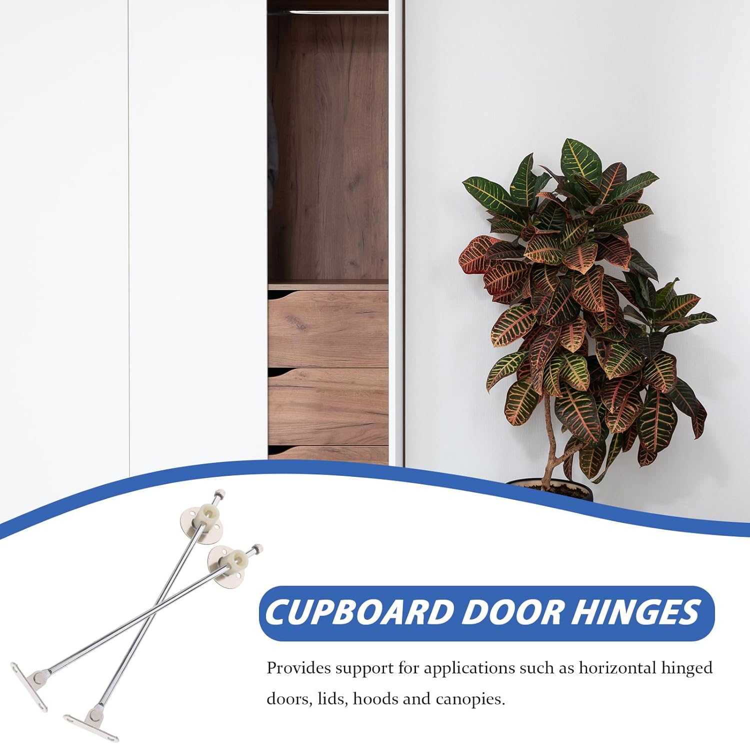 Skiennix Cabinet Support Rods - 4-Piece Set for Kitchen Cabinets | Durable Hinges for Wooden Boxes