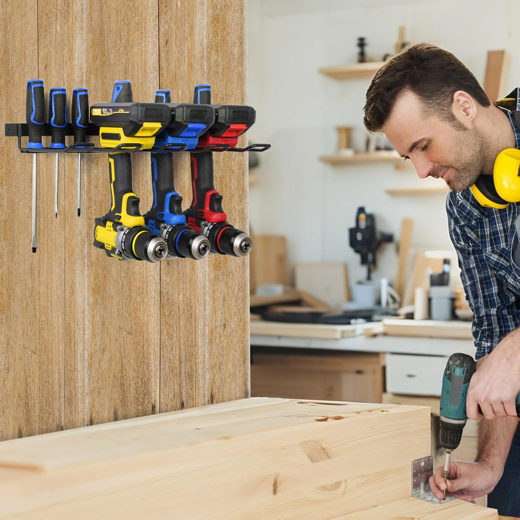 Reliahom Power Tool Organizer - Heavy Duty Cordless Drill Holder Wall Mount for Garage | Quick Installation