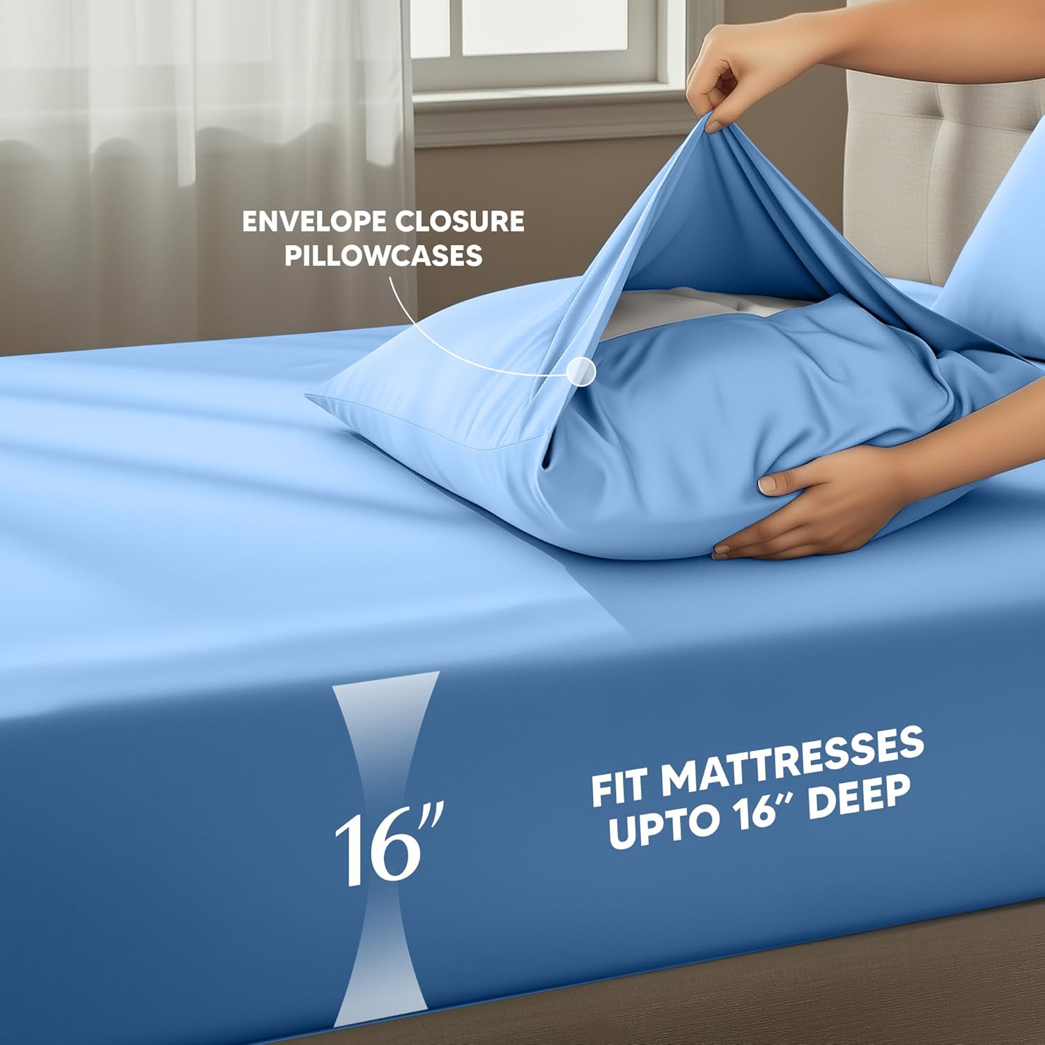 Utopia Bedding Queen Size Sheet Set - Soft, Breathable Microfiber | 4-Piece in Dutch Blue