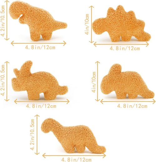 Mini Dino | Chicken Nugget Plush Toy - Realistic 4.2-Inch Stuffed Pillow for Kids, Perfect Gift