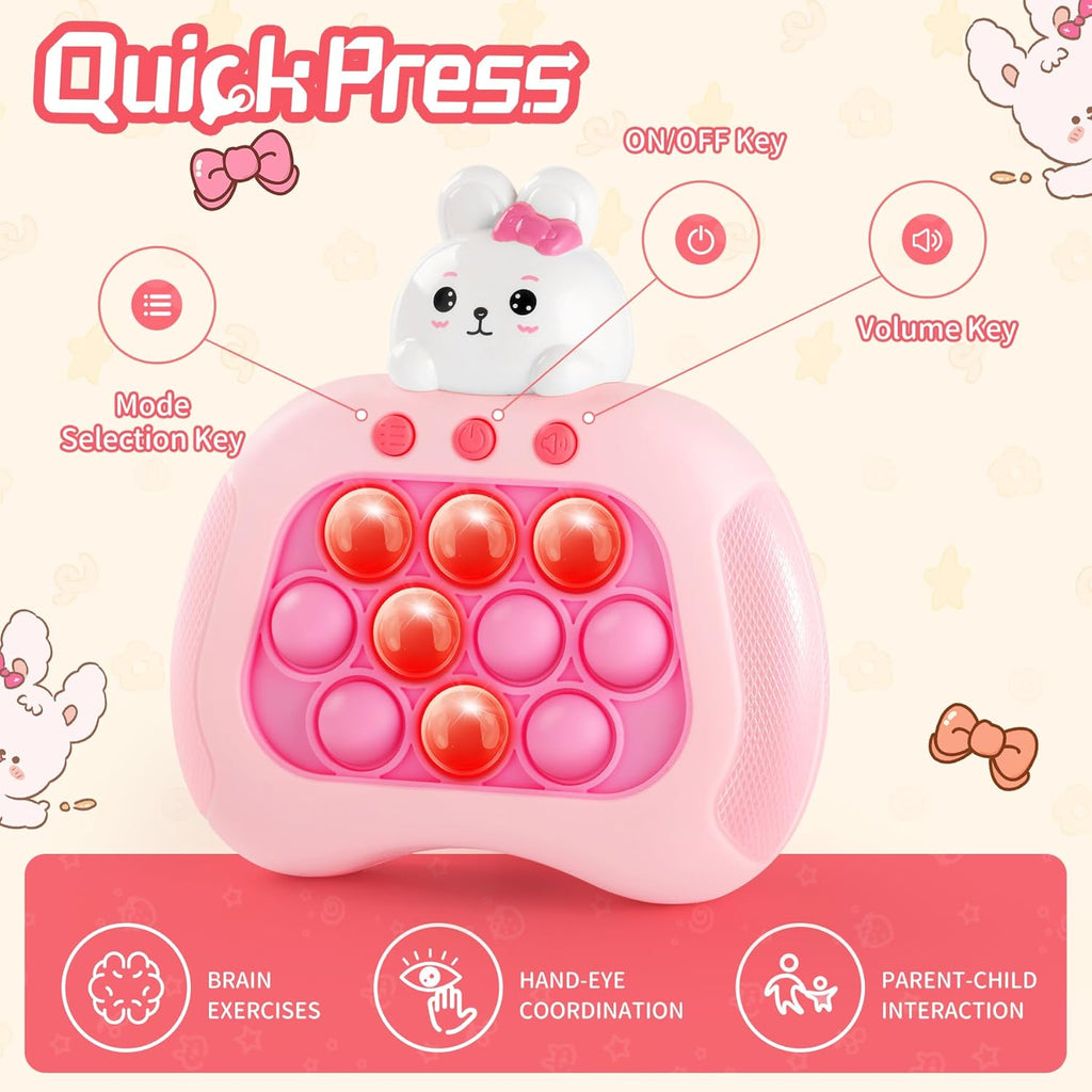Skiennix Easter Bunny Pop Push Game - Sensory Fidget Toy for Kids | Light-Up Fun for Easter Baskets
