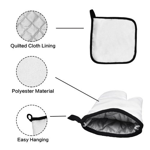 OHSUL Camper Gifts Oven Mitts and Pot Holders Sets, Camping Rv Kitchen Decor Accessories, Happy Camper Rustic Camping Heat Resistant Oven Gloves Hot Pads for Kitchen Cooking Baking BBQ