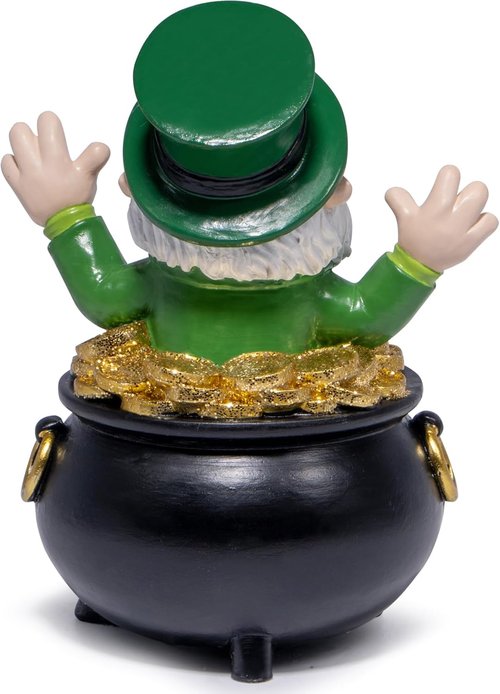 Hodao St. Patrick's Day Gnome Decoration - Handmade Green Elf Figurine for Home Table Decor