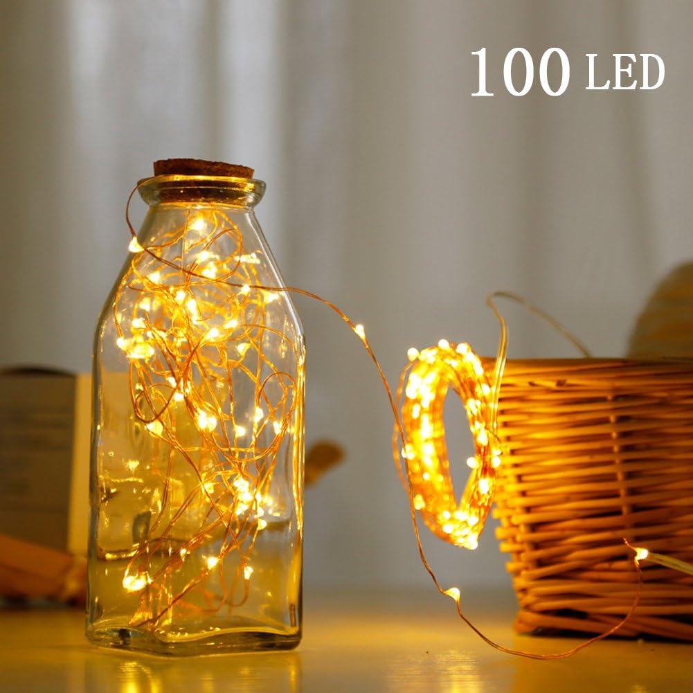 Twinkle Star 33ft 100LED Copper Wire String Lights - USB Powered Fairy Lights with Remote Control | Warm White for Weddings & Home Decor
