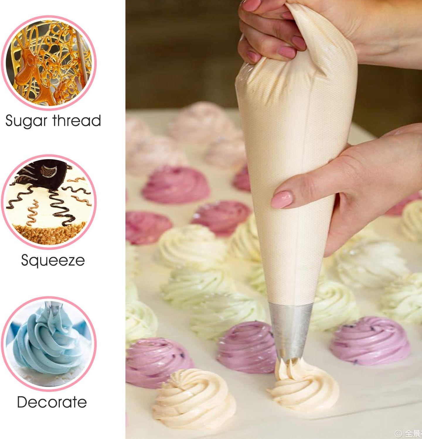VolksRose 18-Inch Disposable Piping Bags - Anti-Burst, Non-Slip Design for Cake Decorating & Icing